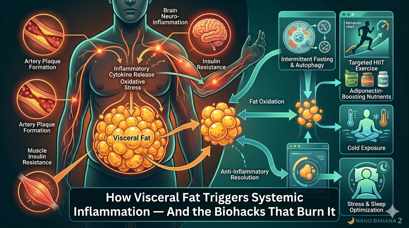 How Visceral Fat Triggers Systemic Inflammation — And the Biohacks That Burn It