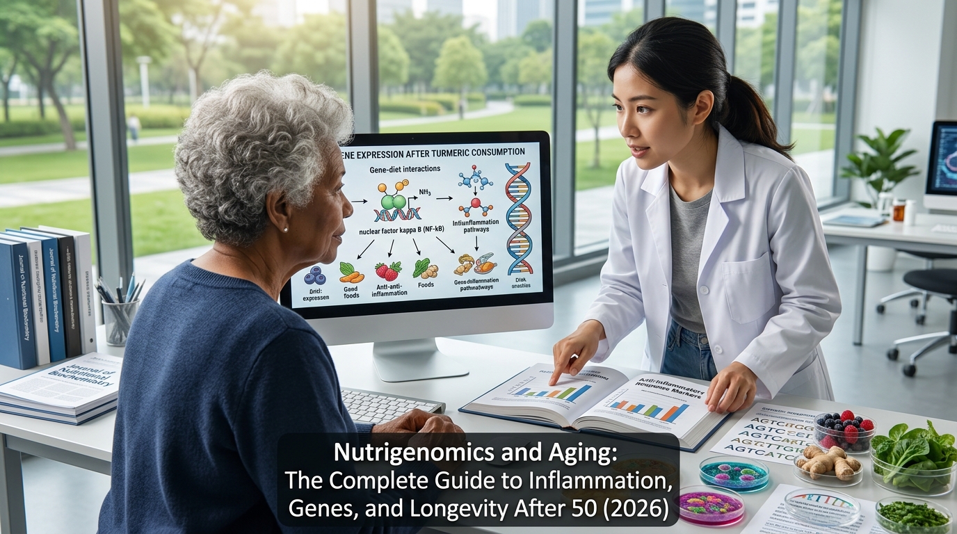 Nutrigenomics and Aging The Complete Guide to Inflammation, Genes, and Longevity After 50 (2026) Nutrigenomics and Aging: The Complete Guide to Inflammation, Genes, and Longevity After 50 (2026)